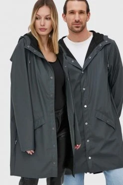 Γυναικεία Μακριά μπουφάν Μπουφάν Rains 12020 Long Jacket γκρι