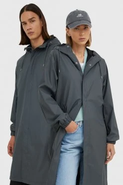 Γυναικεία Μακριά μπουφάν Αδιάβροχο μπουφάν Rains γκρι