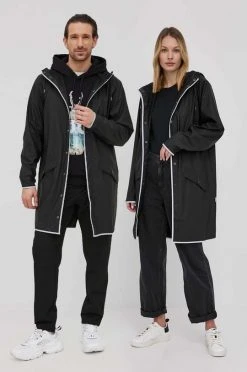 Γυναικεία Μακριά μπουφάν Μπουφάν Rains 18540 Long Jacket Reflective μαύρο