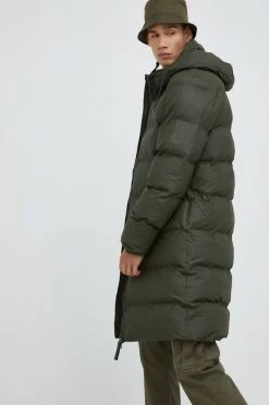 Γυναικεία Μακριά μπουφάν Μπουφάν Rains Long Puffer Jacket , χρώμα: πράσινο -Ρούχα Rains unnamed file 19