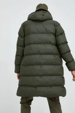 Γυναικεία Μακριά μπουφάν Μπουφάν Rains Long Puffer Jacket , χρώμα: πράσινο -Ρούχα Rains unnamed file 21