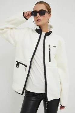 Γυναικεία Κοντά μπουφάν Μπουφάν Rains Heavy Fleece Jacket , χρώμα: άσπρο, -Ρούχα Rains unnamed file 215