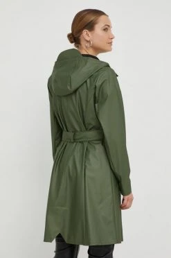 Γυναικεία Μακριά μπουφάν Αδιάβροχο μπουφάν Rains Curve Jacket , χρώμα: πράσινο, -Ρούχα Rains unnamed file 221