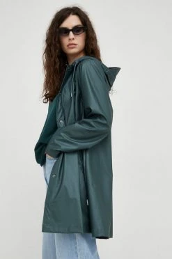Γυναικεία Μακριά μπουφάν Αδιάβροχο μπουφάν Rains 18340 A-line Jacket πράσινο -Ρούχα Rains unnamed file 249