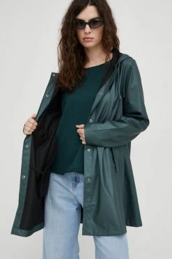 Γυναικεία Μακριά μπουφάν Αδιάβροχο μπουφάν Rains 18340 A-line Jacket πράσινο -Ρούχα Rains unnamed file 253