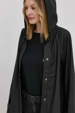 Γυναικεία Μακριά μπουφάν Μπουφάν Rains 18340 A-line Jacket χρώμα: μαύρο, -Ρούχα Rains unnamed file 390