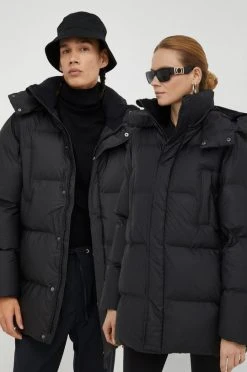Γυναικεία Κοντά μπουφάν Μπουφάν Rains Boxy Puffer Parka , χρώμα: μαύρο