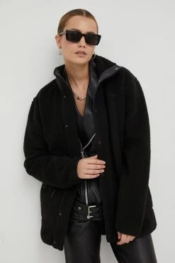 Γυναικεία Κοντά μπουφάν Μπουφάν Rains Long Heavy Fleece Jacket , χρώμα: μαύρο, -Ρούχα Rains unnamed file 66