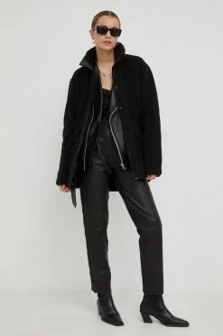 Γυναικεία Κοντά μπουφάν Μπουφάν Rains Long Heavy Fleece Jacket , χρώμα: μαύρο, -Ρούχα Rains unnamed file 68