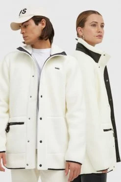 Γυναικεία Κοντά μπουφάν Μπουφάν Rains Long Heavy Fleece Jacket , χρώμα: μπεζ,