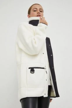 Γυναικεία Κοντά μπουφάν Μπουφάν Rains Long Heavy Fleece Jacket , χρώμα: μπεζ, -Ρούχα Rains unnamed file 72