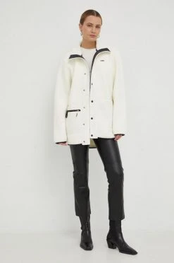 Γυναικεία Κοντά μπουφάν Μπουφάν Rains Long Heavy Fleece Jacket , χρώμα: μπεζ, -Ρούχα Rains unnamed file 74